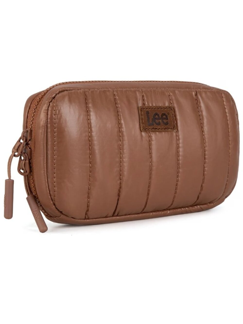 Lee Quilted Puffer Wristlet/Crossbody Bag Brown - Picture 3 of 8